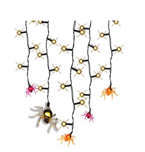 Mirabella 2.4m Warm White 87 LED Halloween Spider Icicle Lights