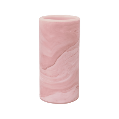 Battery Operated Astin Sinclair LED Flameless Pillar Candle Pink Marble