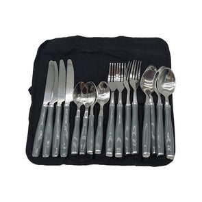 All Set 16 Piece Cutlery Pouch/Ideal set for Dining at Camping or Outdoors