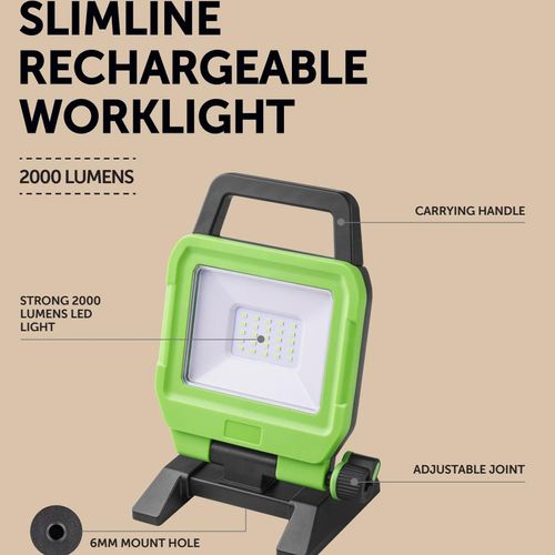Click 2000lm Slimline Rechargeable Work Light – TheITmart