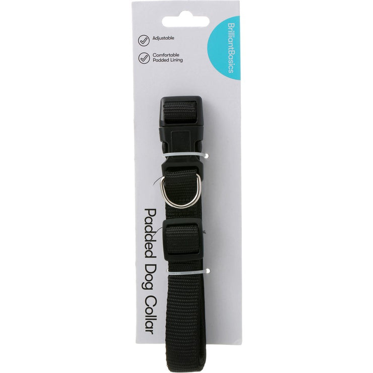 Brilliant Basics Medium Padded Dog Collar - Black