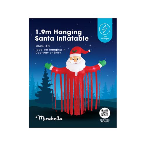 Mirabella 1.9m Hanging Santa LED Inflatable