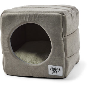 Pet Cube Cat House - Grey/Opened Styled Pet Bed