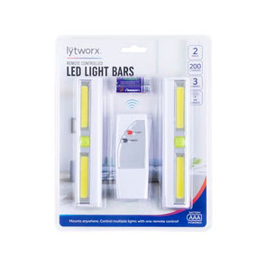 Lytworx White COB Bar Light With Remote - 2 Pack