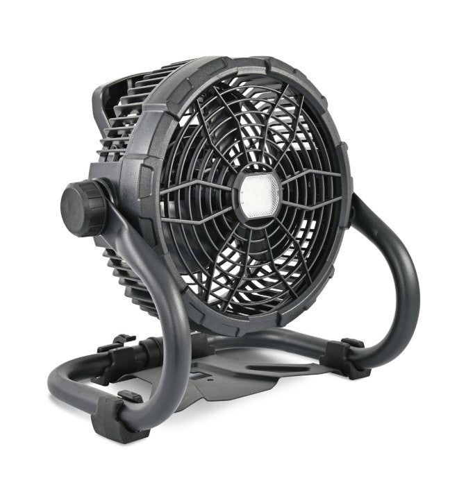 Arlec 25cm Viktor LED Rechargeable Fan - Black/Adjustable Tilt Head ...
