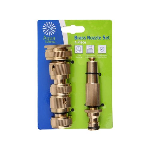 Aqua System 12mm Hose Fit Brass Set 4 Piece/CCO004