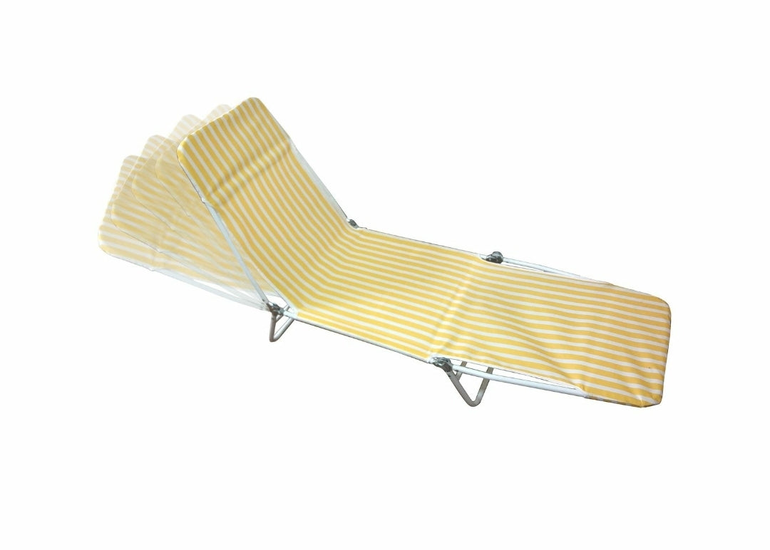 Marquee Outdoor Adjustable Folding Sunlounge- Yellow - TheITmart