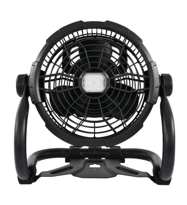 Arlec 25cm Viktor LED Rechargeable Fan - Black/Adjustable Tilt Head