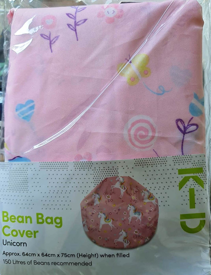 Unicorn Bean Bag Cover - Pink/Size 64cm x 75cm/150L Bean Capacity