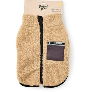 Pet Teddy Fleece Dog Jacket 40cm - Beige