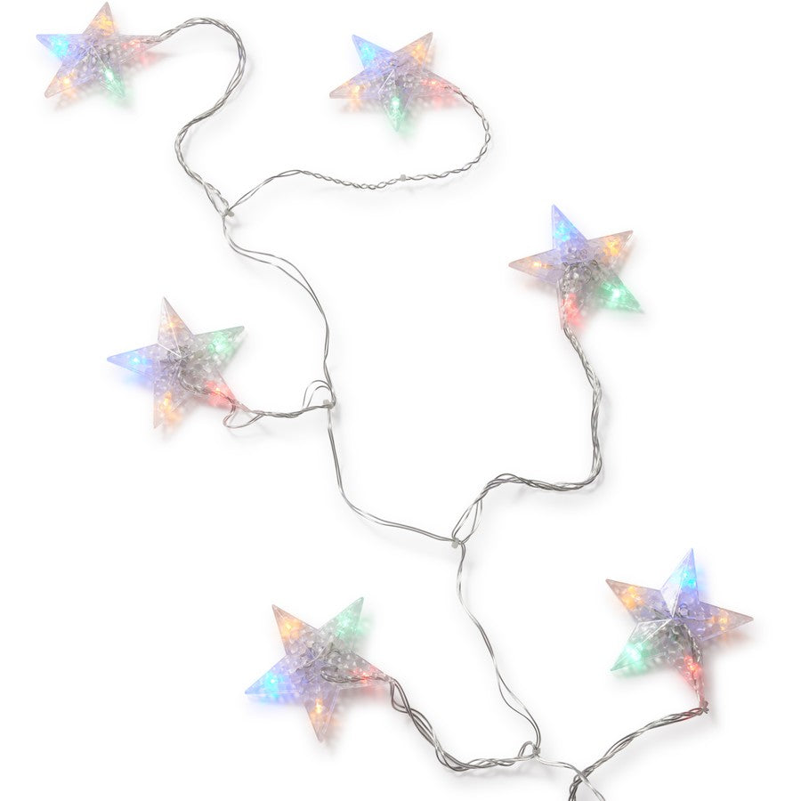 Mirabella Christmas Solar Powered LED Hanging Star Lights - Multicolour