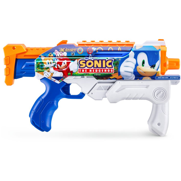 ZURU XSHOT Water Fast-Fill Skins Sonic The Hedgehog Hyperload Water Blaster