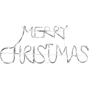 Mirabella Christmas Solar Powered 60 LED Merry Christmas Silhouette - Multi-Colour
