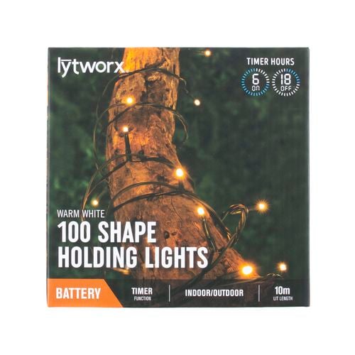 Lytworx Warm White Battery Operated Shape Holding Lights - 100 pack