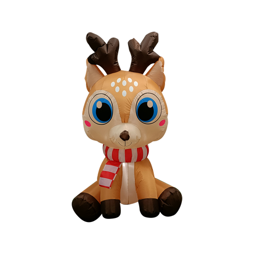 Click 150cm Low Voltage Christmas Light Up Inflatable Sitting Reindeer - TheITmart