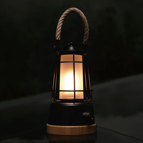 Retro Hemp Rope 800 Lumen Recharge Bamboo Lantern