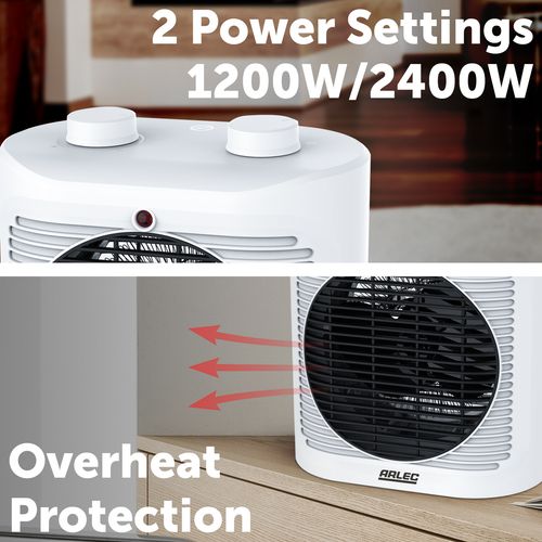 Arlec 2400W Fan Heater With Adjustable Thermostat