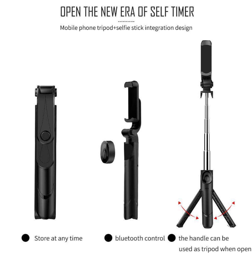Flexible Tripod Holder Stand Selfie Stick With Bluetooth Remote For Mobile Phone