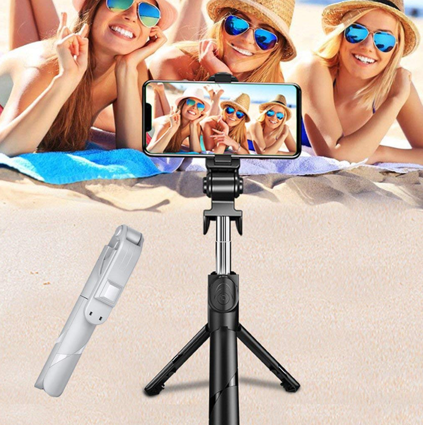 Flexible Tripod Holder Stand Selfie Stick With Bluetooth Remote For Mobile Phone