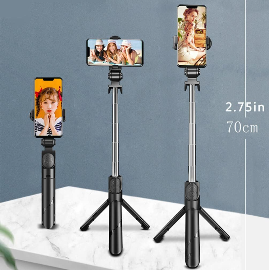 Flexible Tripod Holder Stand Selfie Stick With Bluetooth Remote For Mobile Phone