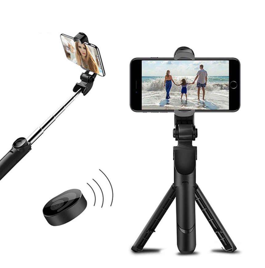 Flexible Tripod Holder Stand Selfie Stick With Bluetooth Remote For Mobile Phone
