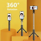 Flexible Tripod Holder Stand Selfie Stick With Bluetooth Remote For Mobile Phone