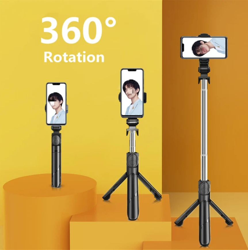 Flexible Tripod Holder Stand Selfie Stick With Bluetooth Remote For Mobile Phone
