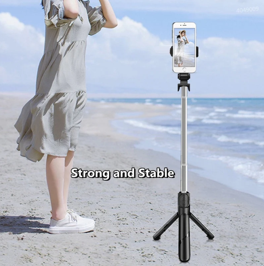 Flexible Tripod Holder Stand Selfie Stick With Bluetooth Remote For Mobile Phone