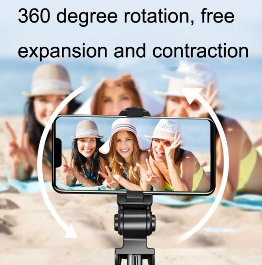 Flexible Tripod Holder Stand Selfie Stick With Bluetooth Remote For Mobile Phone