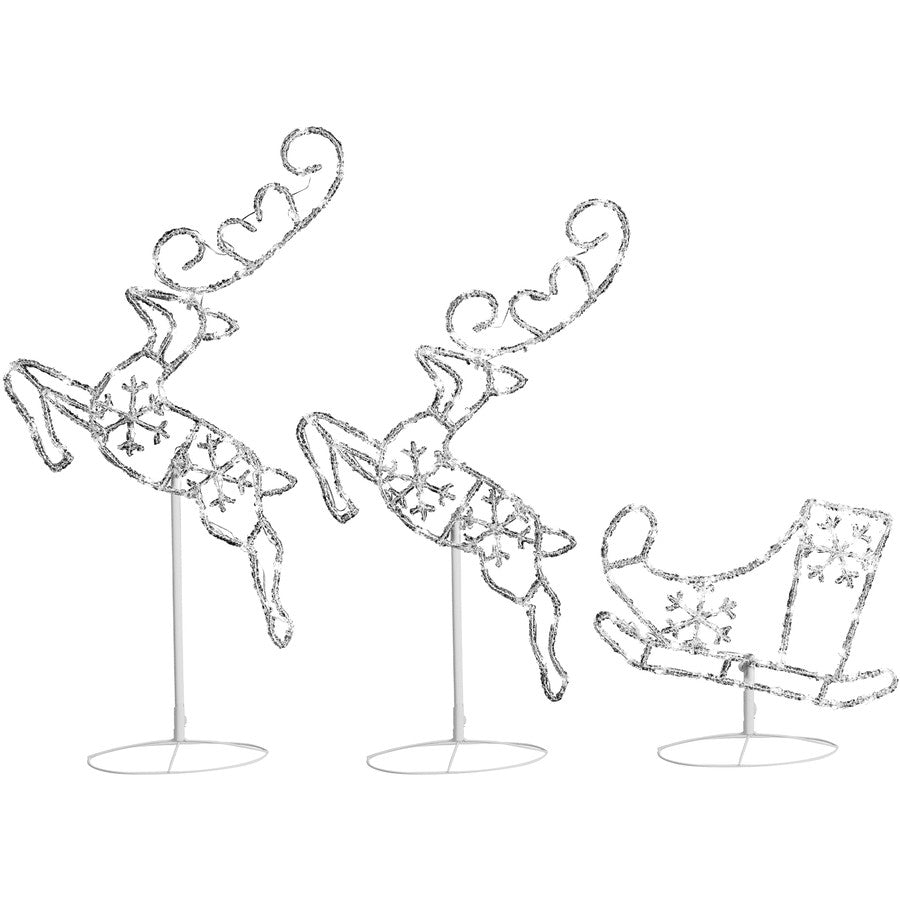 Mirabella Solar Powered Sleigh & Reindeer Light Set