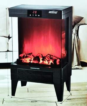 Mistral 2000W Flame Effect Electric Heater with Remote Control