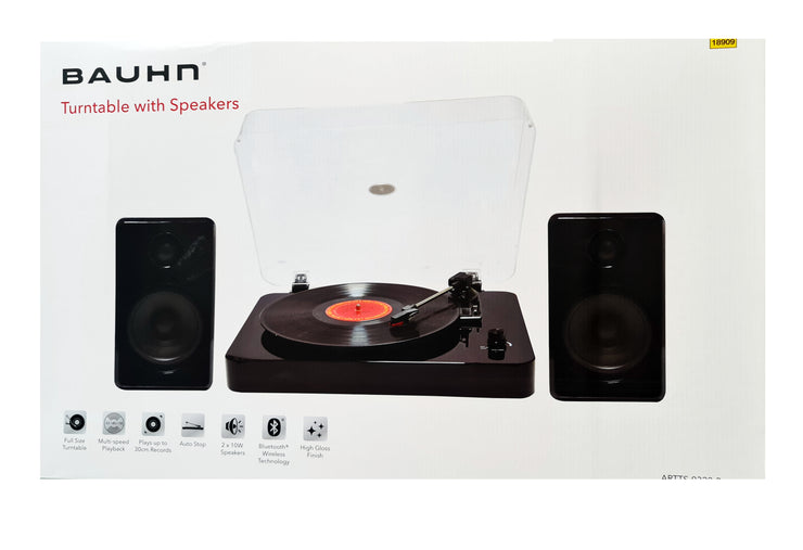 Turntable with Speakers 3 Speed with Dual 10W Speaker and Bluetooth Black