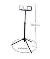 Arlec 40W LED 3200 Lumen 6500K IP65 Dual Head 110 Beam Angle Tripod Worklight