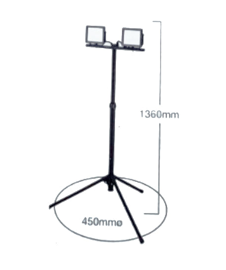 Arlec 40W LED 3200 Lumen 6500K IP65 Dual Head 110 Beam Angle Tripod Worklight
