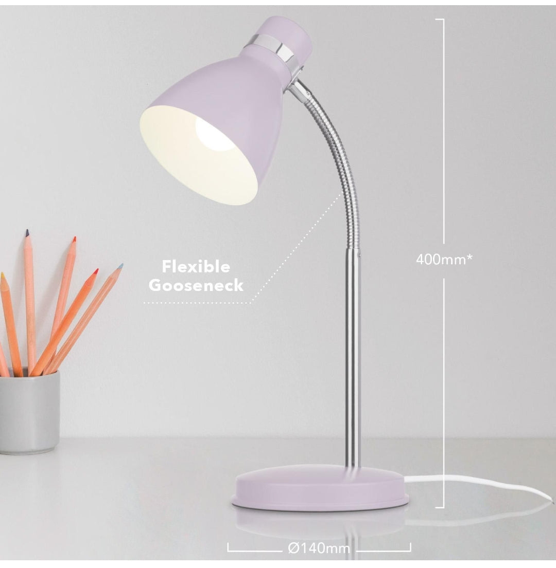 Verve ATL349LC Design Lilac Dane Desk Lamp/Adjustable Head/cordline Switch