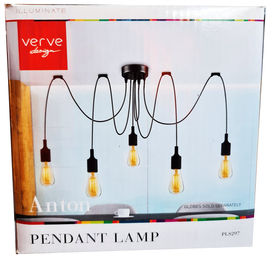 Verve Design PSL297 5 Head Anton Pendant/Metal Canopy/Down Light/ Livi ...