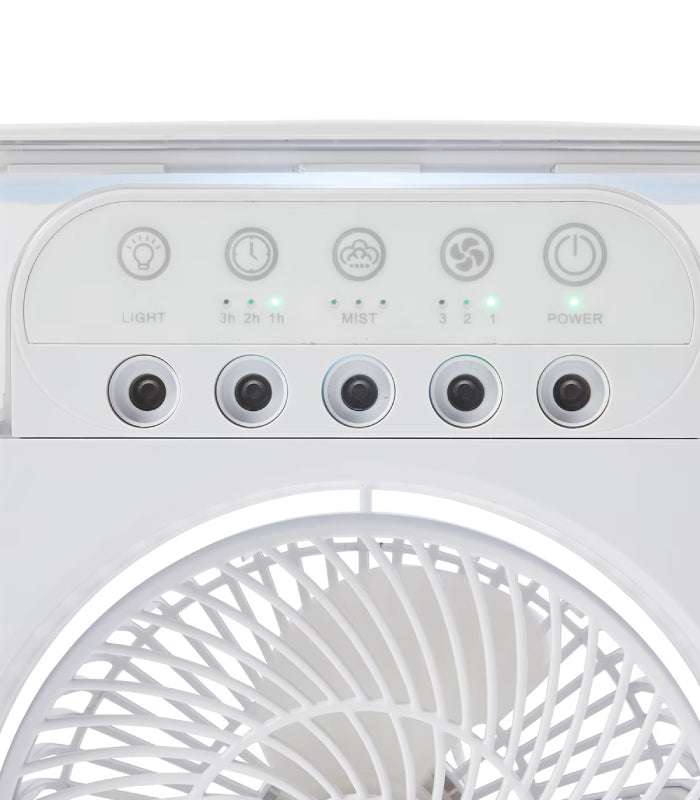 500ml Misting Fan With 3 speed settings Timer and LED Light Tilt - TheITmart