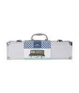 BBQ Grill Set Steel Spatula Pair of Tongs With Aluminium Storage Case - TheITmart