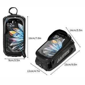 1.5L Bicycle Phone Front Frame Bag 7.4 Inch Tube Bag Hard Casing Bike Accessories - TheITmart