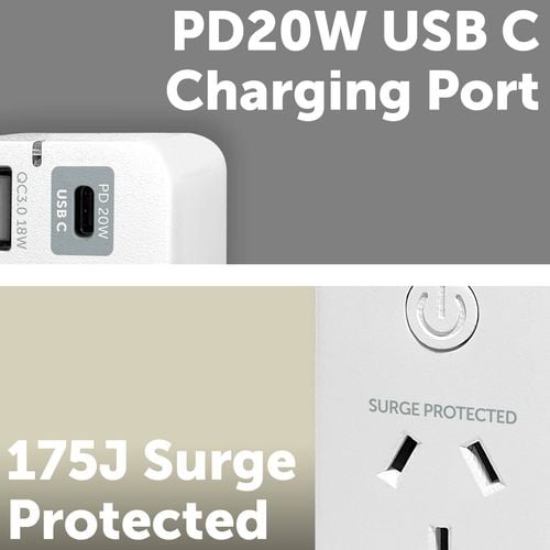 Arlec Grid Connect Smart Plug In Multi-Function Socket With USB PD20W