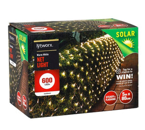 Lytworx 600 LED Warm White Solar Net Lights/Size:0.8m x 5m
