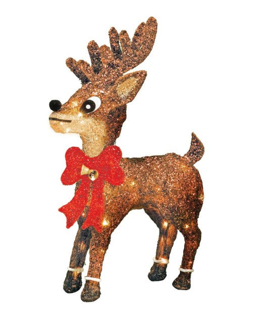 Mirabella Festive Xmas 70cm Sisal Reindeer LED Decoration/50 Warm White LED