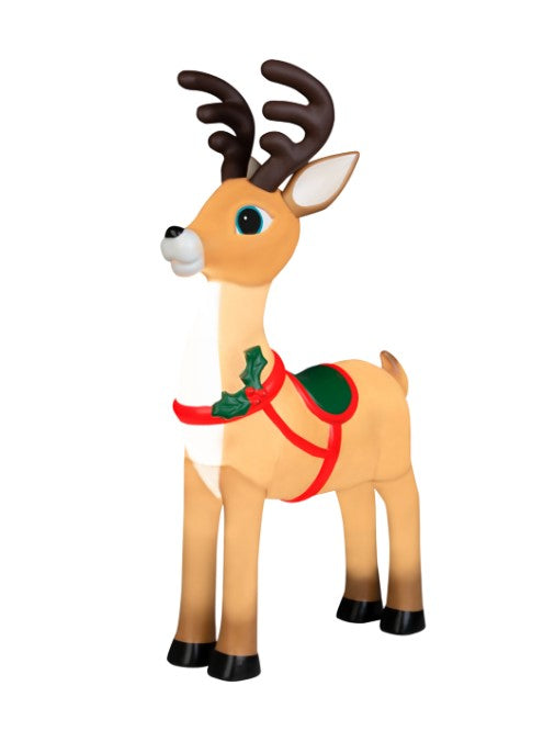 Click 90cm 16 LED Battery Operated Lighted Blow Mould Charming Reindeer - TheITmart