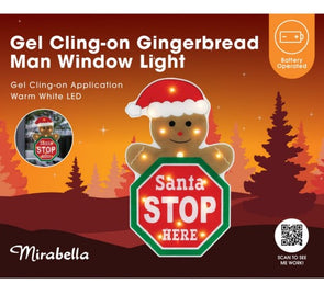 Mirabella 48cm Stick-on Gingerbread Man Window Sign LED Decoration