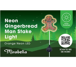 Mirabella 76cm Neon Gingerbread Man LED Stake Light Decoration