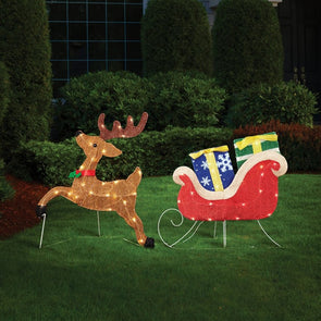 Lytworx Solar & USB Warm White 50LED Reindeer and Sleigh