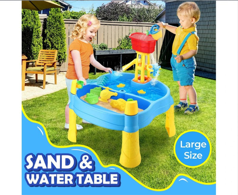 Sand Water Table Sandpit Play Ground Activity Centre Playset Kids Pretend Pool Toys Beach Park Outdoor Waterplay Station