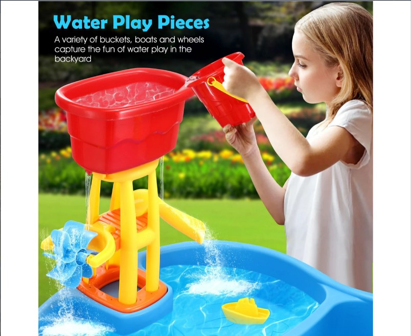Sand Water Table Sandpit Play Ground Activity Centre Playset Kids Pretend Pool Toys Beach Park Outdoor Waterplay Station
