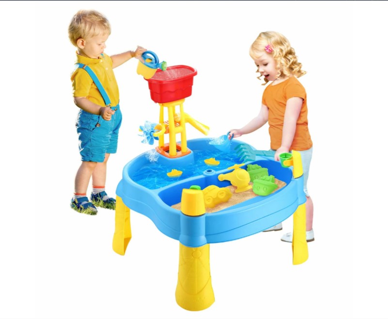 Sand Water Table Sandpit Play Ground Activity Centre Playset Kids Pretend Pool Toys Beach Park Outdoor Waterplay Station