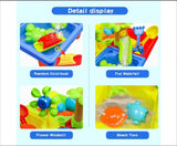 Sand Water Table Kids Beach Summer Sandbox Table Outdoor Activity Water Wheel Molds Kids Toy Christmas Birthday Gift - TheITmart